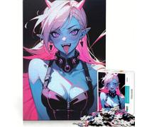 Rompecabezas de 1000 Piezas para Adultos Chica Anime Vampira Loca Juguete Educativo Ideal para Relajarse intelectualmente excelente Regalo para los Amantes de los Videojuegos 38x26cm