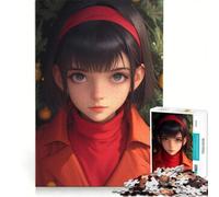 Rompecabezas de 1000 Piezas para Adultos: Chica Anime Vestida de Rojo, Juguetes para armar, interacción Entre Padres e Hijos, fortalece el Amor Entre Parejas 50x75cm