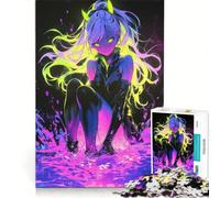 Rompecabezas de 1000 Piezas para Adultos Chica Anime Waifu Brillante, Juego Educativo, Mejora la Memoria, cumpleaños y Navidad 38x52cm