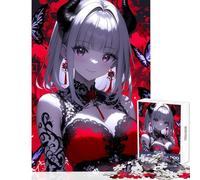 Rompecabezas de 1000 Piezas para Adultos Chica de Anime con Cuernos de Diablo Juguete para decoración de Pared Gran Regalo para Juegos Familiares Mejora el Amor Entre Parejas tamaño 50x75cm