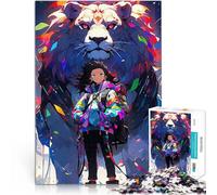 Rompecabezas de 1000 Piezas para Adultos Chica de Anime con león Juguete de desafío de Juego Educativo Decoración del hogar 52x38cm