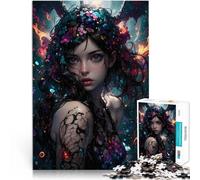Rompecabezas de 1000 Piezas para Adultos Chica de Anime de fantasía Oscura Montaje de Patrones Decoración hogar 38x26cm
