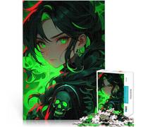 Rompecabezas de 1000 Piezas para Adultos Chica de Anime de Ojos Verdes Juego de ingenio Cada Pieza es única: un desafiante y Divertido Juego Familiar 38x26cm