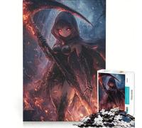 Rompecabezas de 1000 Piezas para Adultos: Chica de Anime Oscura con guadaña, Juego de ingenio, Interesante para Reducir el estrés, Cada Pieza es única 50x75cm