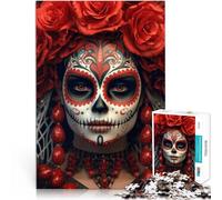 Rompecabezas de 1000 Piezas para Adultos Chica del Día de los Muertos Hecho de cartón para Mayores de 14 años Difícil y desafiante Decoraciones hogar tamaño:38x52cm