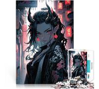 Rompecabezas de 1000 Piezas para Adultos Chica Demonio en un Entorno Urbano Juego de Preguntas Interacción Entre Padres e Hijos 52x38cm