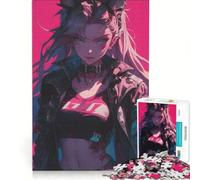 Rompecabezas de 1000 Piezas para Adultos Chica Furia de Anime neón Juguetes para armar para Pasar el Tiempo en casa cumpleaños 38x26cm