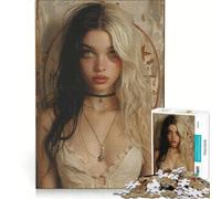 Rompecabezas de 1000 Piezas para Adultos Chica gótica Joven Vintage Juego práctico Entrena tu Cerebro y Tus Manos Cada Pieza es única 50x75cm