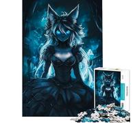 Rompecabezas de 1000 Piezas para Adultos Chica Lobo de Anime de Ojos Azules Juguetes educativos Gran Regalo Vacaciones en casa para Pasar el Tiempo (tamaño 50x75cm)