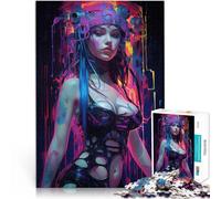 Rompecabezas de 1000 Piezas para Adultos Chica Punk número 7 Juguetes de Entretenimiento Familiar para la decoración del hogar 75x50cm