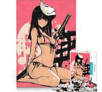 Rompecabezas de 1000 Piezas para Adultos Chica samurái de Anime Sexy Juegos relajantes interacción Entre Padres e Hijos Regalo de cumpleaños Regalos de Viaje 50x75cm
