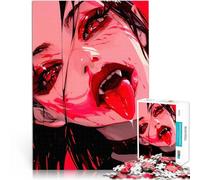 Rompecabezas de 1000 Piezas para Adultos Chica Vampiro del Anime Yandere Acertijo para Decoración de Pared cumpleaños y Navidad 75x50cm