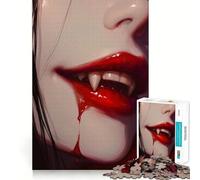 Rompecabezas de 1000 Piezas para Adultos Chica Vampiro sangrienta,decoración Limpia y Funcional,Actividad Cerebral Divertida,Juego Acogedor,Regalo Festivo de Ocio 50x75cm