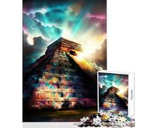 Rompecabezas de 1000 Piezas para Adultos Chichén Itzá Juguete Educativo Regalo de cumpleaños Juegos Divertidos con póster a Juego y Hoja de Trivia tamaño 50x75cm