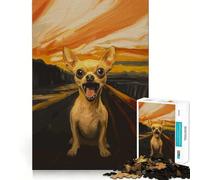 Rompecabezas de 1000 Piezas para Adultos Chihuahua Gritando Corte Premium Divertido Estimulante Mental Juego Relajante Regalo Navideño Táctico (38x52cm)