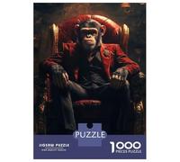 Rompecabezas De 1000 Piezas para Adultos Chimpanzee Boss in Suit Rompecabezas para Adolescentes Juego Práctico Desafío Difícil Regalo De Cumpleaños, Regalos, 38x26cm/1000pcs