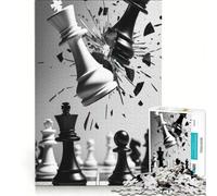 Rompecabezas de 1000 Piezas para Adultos: Choque de Reyes de Ajedrez Juego práctico, antiestrés, Toda la Familia 38x52cm
