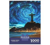Rompecabezas De 1000 Piezas para Adultos Christ The Redeemer at Night Rompecabezas Juegos Divertidos Vacaciones En Casa Matar El Tiempo Cumpleaños Y Navidad 52x38cm/1000pcs