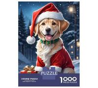 Rompecabezas De 1000 Piezas para Adultos Christmas Dog Golden Rompecabezas para Adultos Juego Práctico Decoración del Hogar Regalos De Cumpleaños Y Únicos 70x50cm/1000pcs