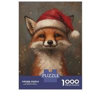 Rompecabezas De 1000 Piezas para Adultos Christmas Fox Rompecabezas para Adultos Juego De Ingenio Análisis Y Lógica Cumpleaños Y Navidad 52x38cm/1000pcs