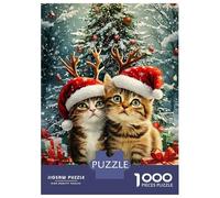 Rompecabezas De 1000 Piezas para Adultos Christmas Kittens Rompecabezas para Adolescentes Juego Práctico Desafío Difícil Regalo De Cumpleaños, Regalos, 70x50cm/1000pcs