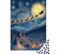 Rompecabezas De 1000 Piezas para Adultos Christmas Night Scene Rompecabezas para Adultos Juego Familiar Decoración De Pared Desafiante De Completar 70x50cm/1000pcs