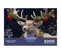 Rompecabezas De 1000 Piezas para Adultos Christmas Reindeer Decorations Rompecabezas para Adultos Juguetes Antiestrés Corte De Precisión Actividades Divertidas En Casa 70x50cm/1000pcs