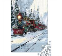 Rompecabezas De 1000 Piezas para Adultos Christmas Train Decorations Rompecabezas Juego De Ingenio Ensamblaje De Patrones Regalos De Cumpleaños Y Únicos 38x26cm/1000pcs