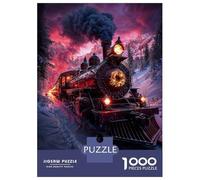 Rompecabezas De 1000 Piezas para Adultos Christmas Train in The Mountains Rompecabezas para Adultos Juguetes Antiestrés Desafío Difícil para Cumpleaños, Navidad 38x26cm/1000pcs