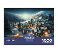Rompecabezas De 1000 Piezas para Adultos Christmas Village Scene-1 Rompecabezas para Adultos Juguetes Antiestrés Corte De Precisión Actividades Divertidas En Casa 52x38cm/1000pcs