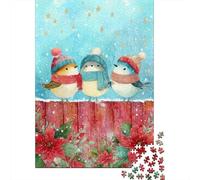 Rompecabezas De 1000 Piezas para Adultos Christmas Winter Birds Scene Rompecabezas para Adultos Juegos Familiares Análisis Y Lógica Regalos Y Cumpleaños Únicos 38x26cm/1000pcs