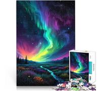 Rompecabezas de 1000 Piezas para Adultos Cielo de Aurora arcoíris Juguete Educativo de Aprendizaje Decoración del hogar 52x38cm