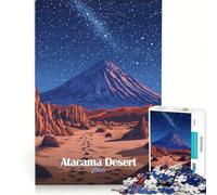 Rompecabezas de 1000 Piezas para Adultos: Cielo Nocturno del Desierto de Atacama, Juegos relajantes, desafiante para completar, Lista de Deseos con Papá Noel, 38x26cm
