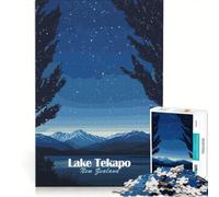 Rompecabezas de 1000 Piezas para Adultos Cielo Nocturno del Lago Tekapo, Juego Familiar, relajación Intelectual, colección de Artistas, Bellas Artes 50x75cm