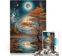 Rompecabezas de 1000 Piezas para Adultos Cielo Nocturno otoñal en un Mundo Extraterrestre Corte de precisión Apto para Parejas 75x50cm