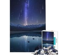 Rompecabezas de 1000 Piezas para Adultos Cielo Nocturno sobre Lago de montaña Juegos relajantes Juguetes educativos y de Aprendizaje Un Gran Regalo para Mujeres (Tamaño 38x52cm)