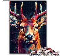 Rompecabezas de 1000 Piezas para Adultos, Ciervo, de Madera, Regalo para Hombres y Mujeres, para Uso Diario y Ocasiones Especiales, 50x75cm, Ideal para una Noche de Juegos en Familia