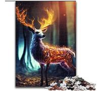 Rompecabezas de 1000 Piezas para Adultos: Ciervo místico en el Bosque Rompecabezas de 1000 Piezas para Adultos y Adolescentes Juego Interactivo Familiar Regalo de desafío Tamaño 50x75cm