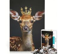 Rompecabezas de 1000 Piezas para Adultos: Ciervo, Rey Lindo, Juego Imposible, Antiestrés, Cumpleaños y Navidad 50x75cm