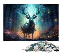 Rompecabezas de 1000 Piezas para Adultos Ciervo Sagrado en el Bosque de Fantasía Juguete Intelectual Juego desafiante para Jugar en Familia 1000 Piezas (38 x 26 cm)
