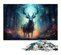 Rompecabezas de 1000 Piezas para Adultos Ciervo Sagrado en el Bosque de fantasía Rompecabezas difícil y difícil Juguete para a Partir de 14 años 1000 Piezas (75x50cm)
