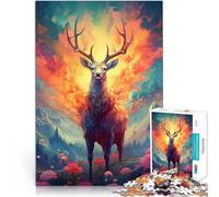 Rompecabezas de 1000 Piezas para Adultos Ciervos en el Bosque misteriosos Desafiante Difícil Interacción Entre Padres e Hijos 52x38cm