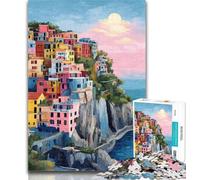Rompecabezas de 1000 Piezas para Adultos Cinque Terre, Toda la Familia a Partir de 14 años, 50x75cm