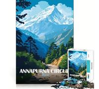 Rompecabezas de 1000 Piezas para Adultos,Circuito de Annapurna,Paisaje de Montaña de Nepal,Corte nítido,Decoración,Juego Divertido,Tiempo Libre,Regalo de cumpleaños,Afición (38x26cm)