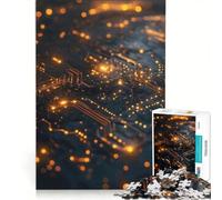 Rompecabezas de 1000 Piezas para Adultos circuitos Digitales Juego de ingenio Luminoso decoración para el hogar cumpleaños y Navidad 50x75cm