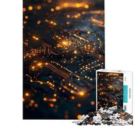 Rompecabezas de 1000 Piezas para Adultos circuitos Digitales Que Brillan en la Oscuridad Juguetes adictivos para Cultivar la Paciencia Relajarse y Mejorar la Memoria Un Regalo estupendo (38x26cm)