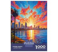 Rompecabezas De 1000 Piezas para Adultos City Sunset Landscape Art Print Rompecabezas para Adultos Juegos De Relajación Análisis Y Lógica Regalos para Amigos Y Familiares 38x26cm/1000pcs