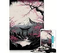 Rompecabezas de 1000 Piezas para Adultos Ciudad Antigua Japonesa,Juego de Memoria,Ajuste, Compacto,Ideal para Jugar en Familia (38x26cm)