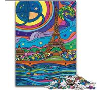 Rompecabezas de 1000 Piezas para Adultos,Ciudad Colorida,Hecho de Madera,Ideal para diversión Familiar,relajación y Regalos navideños 50x75cm para Adolescentes y diversión Familiar