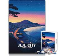 Rompecabezas de 1000 Piezas para Adultos, Ciudad de Jeju, Corea del Sur al anochecer, Juego Educativo Familiar, decoración Perfecta, Regalo de cumpleaños, tamaño 50x75cm